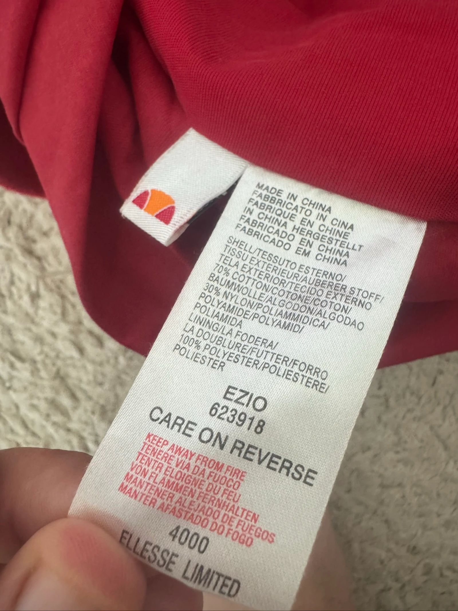 Ellesse Harrington Jas Rood Bomber Rits Katoenmix Vintage Casual XXL – photo 7